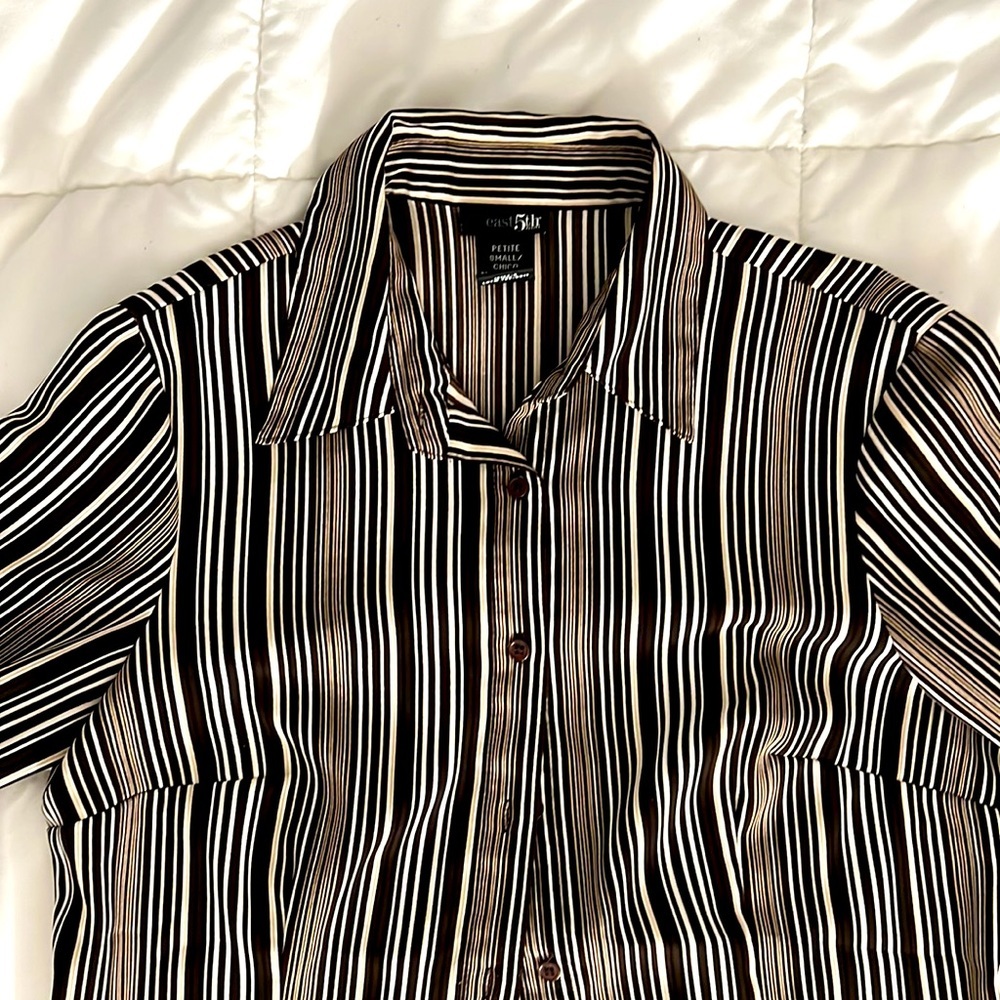 2000s East 5th Petite striped button down - Picture 2 of 4